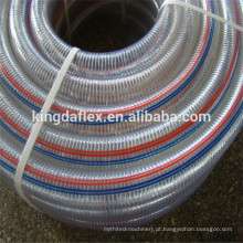 O fio de aço galvanizado espiral poliéster de nylon flexível do PVC reforçou a tubulação de mangueira da sucção da água
